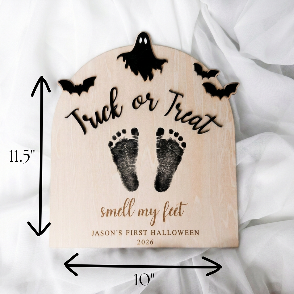 First Halloween Footprint Sign -  Personalized Baby Keepsake