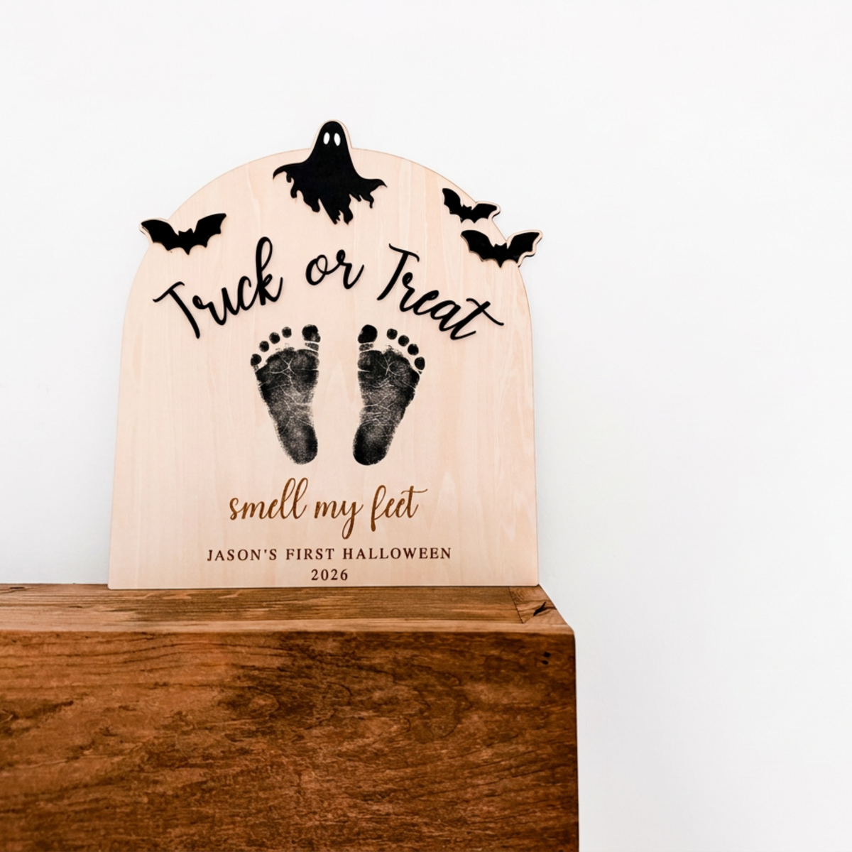 First Halloween Footprint Sign -  Personalized Baby Keepsake