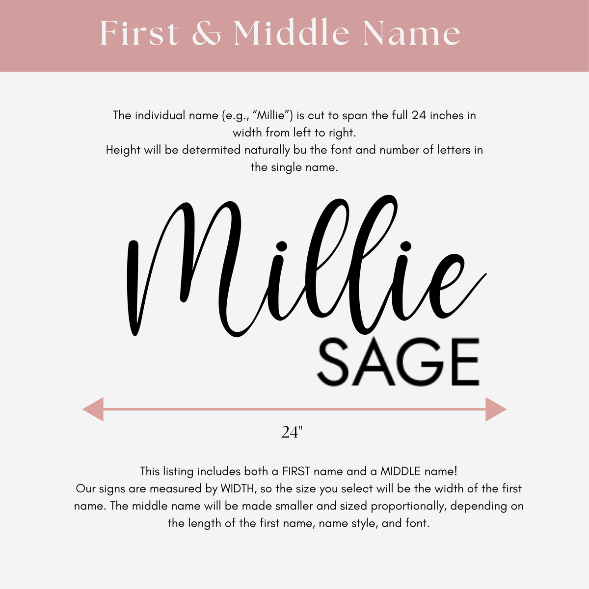 Personalized Cursive Name Sign – Custom Wood Nursery Sign for Baby, Made to Order