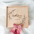 Minimalist Floral Baby Keepsake Box, Modern Newborn Memory Box, Birth Stats Box, Baby Girl Keepsake Gift, Baby Shower Gift
